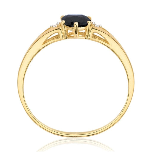 Inel Aur 8K cu Piatră Neagră Elegantă