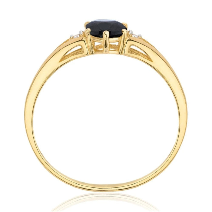 Inel Aur 8K cu Piatră Neagră Elegantă