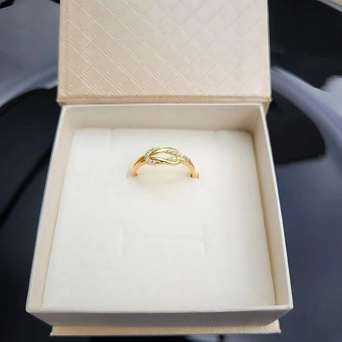 Inel Aur 8K cu Zirconii - Design Modern