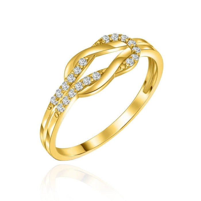 Inel Aur 8K cu Zirconii - Design Modern