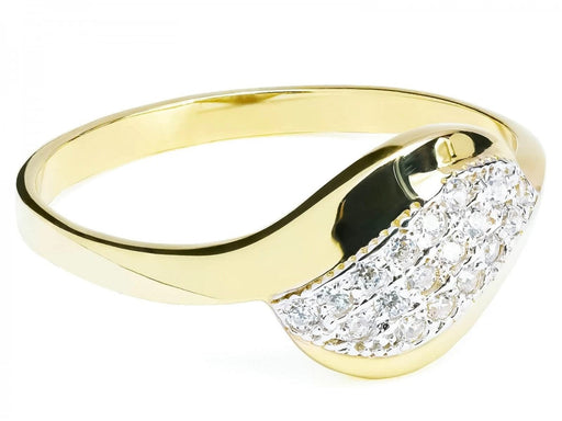 Inel Aur 8K cu Zirconii Tip Val – Eleganță Atemporală