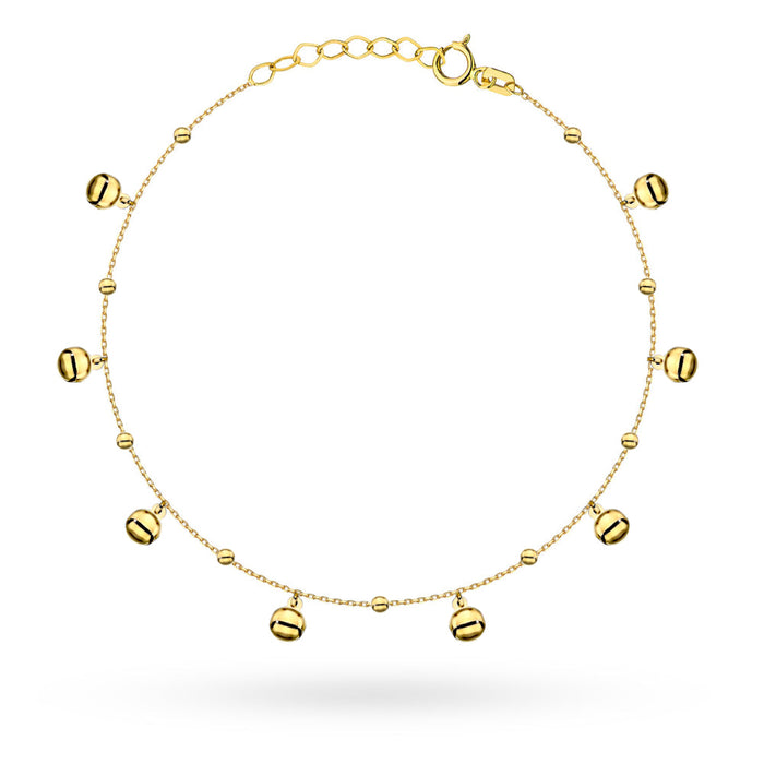 Brățară Aur 14K cu Bile Netede – Eleganță Rotundă