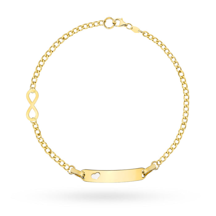 Brățară Aur 14K pentru Copii cu Plăcuță și Simbolul Infinitului