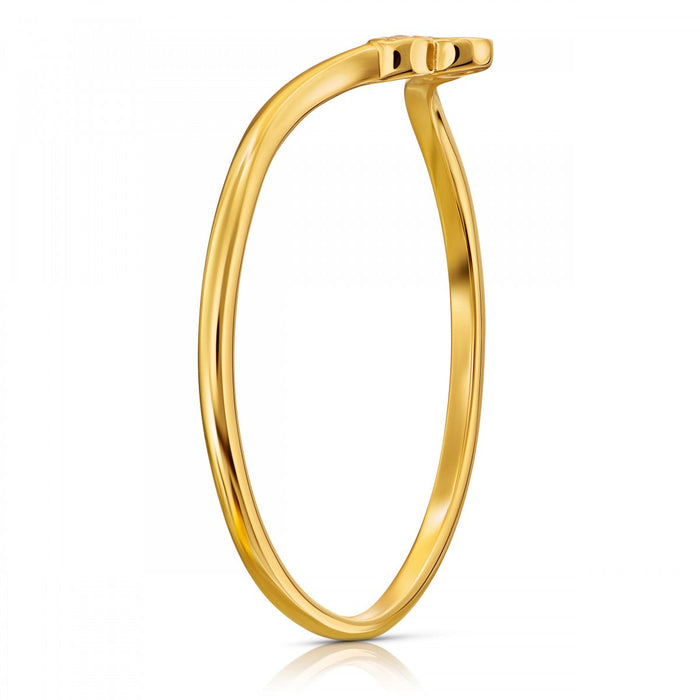 Inel Aur 8K în Formă de Inimă cu Zirconiu - Eleganță Romantică