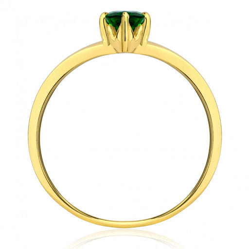 Inel Aur 8K cu Piatră Ovală Verde - Eleganță Atemporală