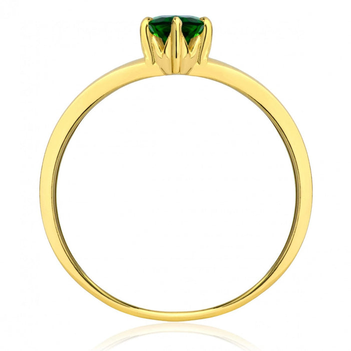 Inel Aur 8K cu Piatră Ovală Verde - Eleganță Atemporală