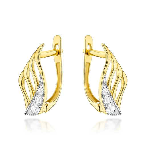 Cercei Aur 14K Aripi Delicate cu Zirconiu