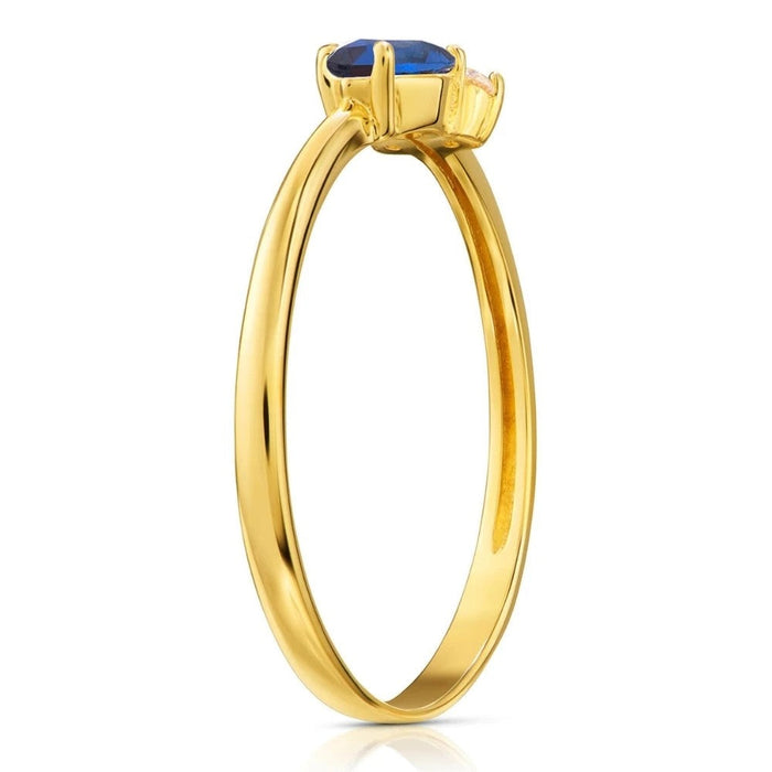 Inel Aur 8K cu Piatră Albastră Zirconiu