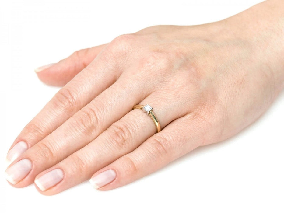 Inel de Logodnă Aur 8K Cu Zirconiu - Design Unic