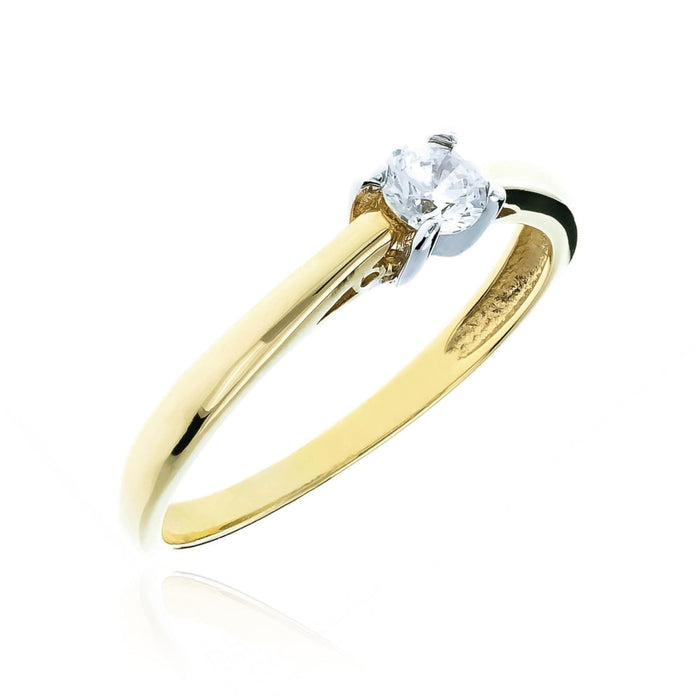 Inel de Logodnă Aur 8K Cu Zirconiu - Design Unic
