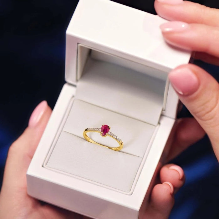 Inel Aur 8K cu Zirconiu Rubin G.0087cz - Eleganță Subtilă