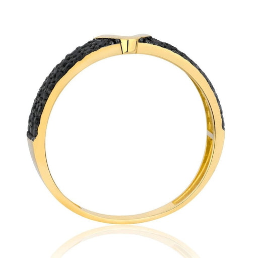 Inel Aur 8K cu Zirconii Negre - Eleganță Atemporală
