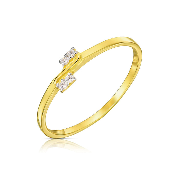 Inel Aur 8K Minimalist cu Zirconiu - Eleganță Subtilă