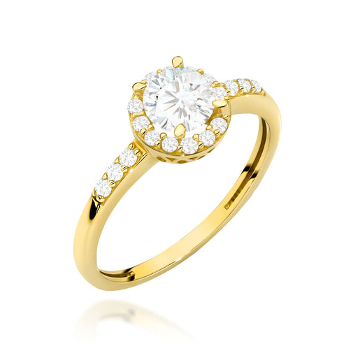 Inel Aur 14K cu Zirconiu Central și Detalii Rafinate