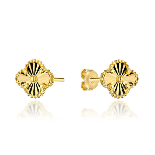 Cercei Aur 14K Trifoi 10mm - Eleganță Simplă