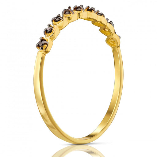 Inel Elegant Aur 8K cu Zirconii Negre - Design Unic