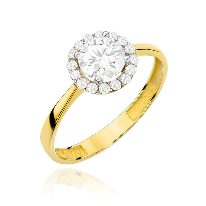 Inel Aur 14K cu Zirconiu Central și Design Delicat