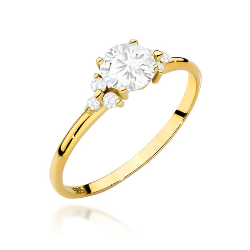 Inel Aur 14K cu Zirconiu Central - Eleganță Scânteietoare