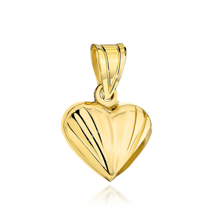 Pandantiv Aur 14K Inimă Sculptată