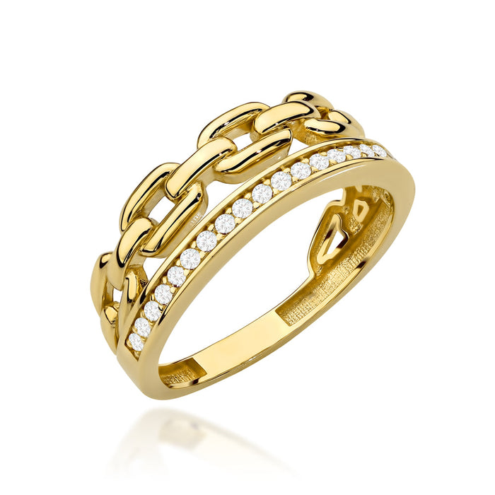 Inel Aur 14K Dublu cu Zirconii și Zale Delicate