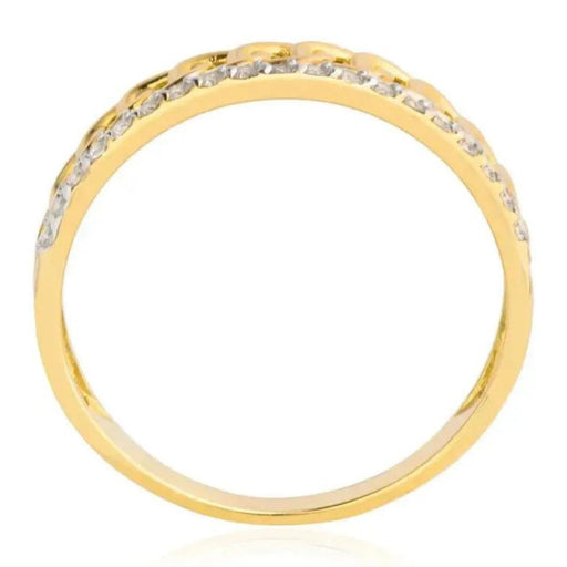 Inel Lanț Aur 8K cu Zirconii - Eleganță Subtilă