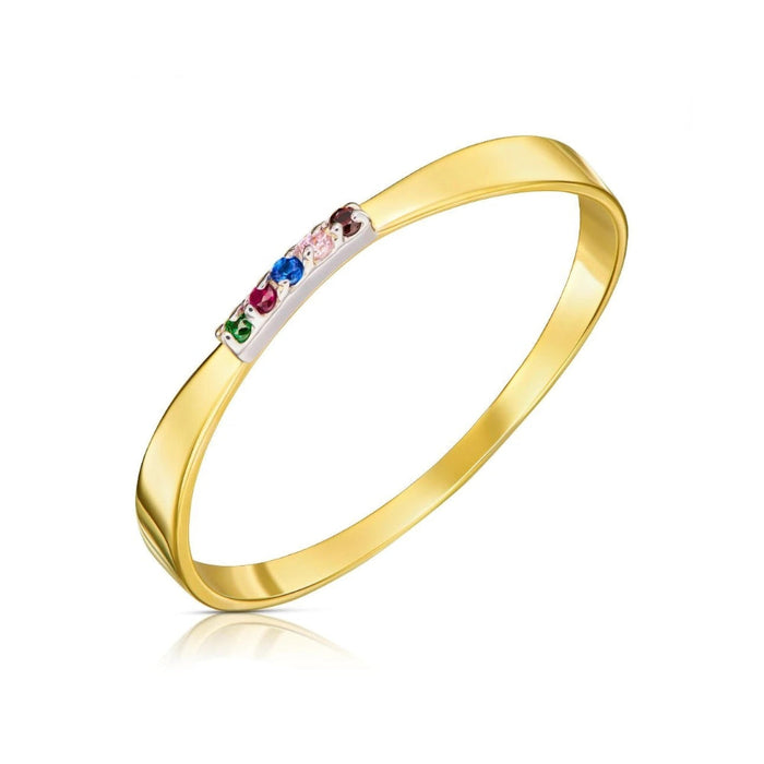 Inel Aur 8K cu Zirconii Colorate - Design Elegant