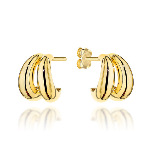 Cercei Aur 14K Rotunzi Dubli pe Tijă