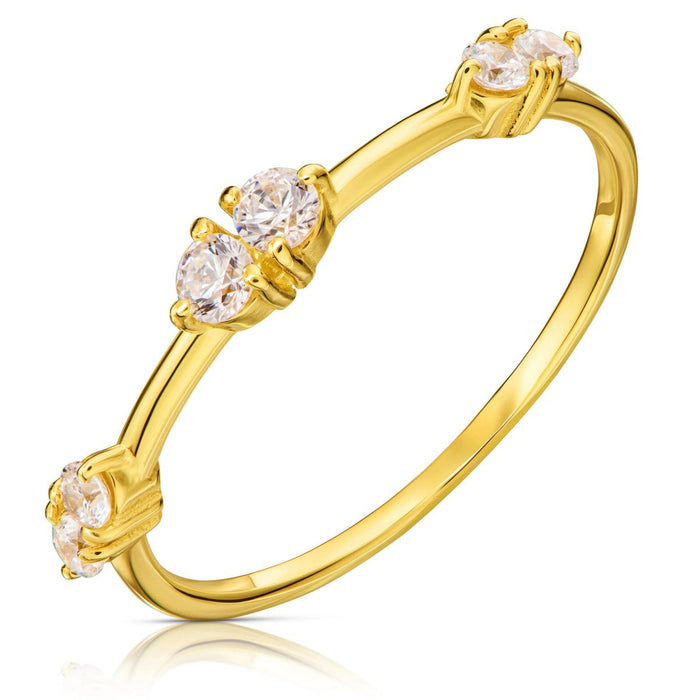 Inel Subțire Aur 8K cu Zirconiu - Eleganță Delicată