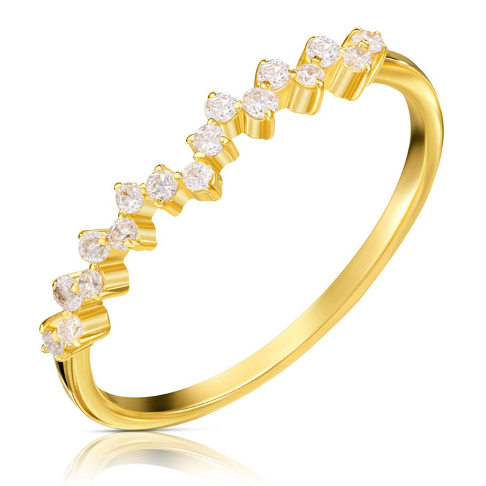 Inel Subțire Aur 8K cu Zirconii - Design Elegant