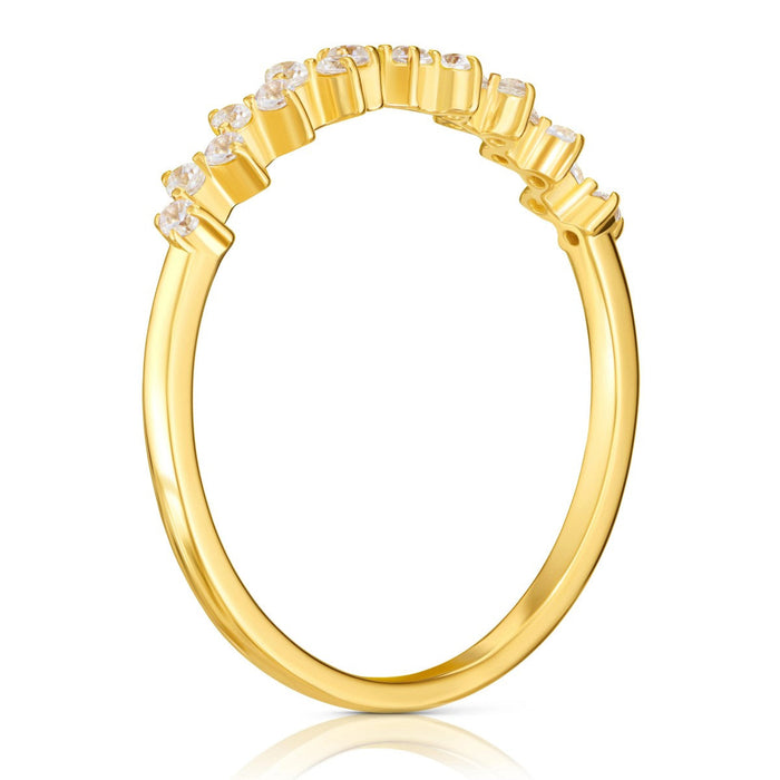 Inel Subțire Aur 8K cu Zirconii - Design Elegant