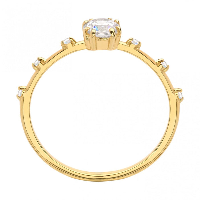 Inel Delicat Aur 8K cu Pietre Albe - Eleganță Subtilă