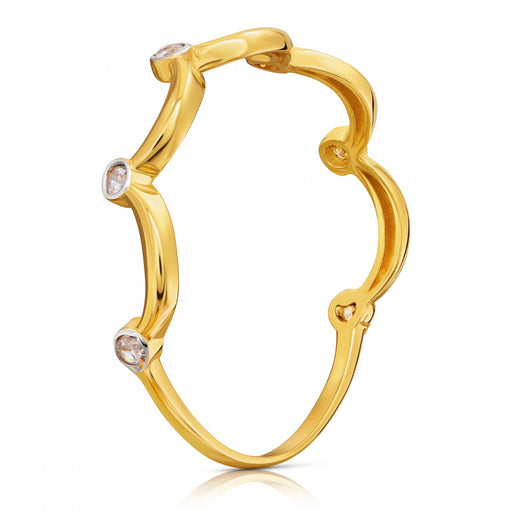 Inel Coroană Aur 8K cu Zirconiu - Eleganță Regală