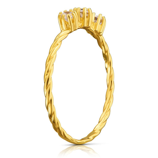 Inel Împletit Aur 8K cu Zirconiu: Eleganță Definită