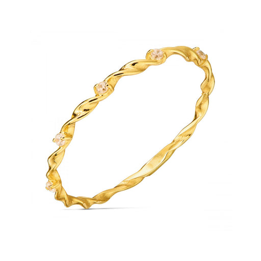 Inel Împletit Aur 8K cu Zirconii - Eleganță Subtilă