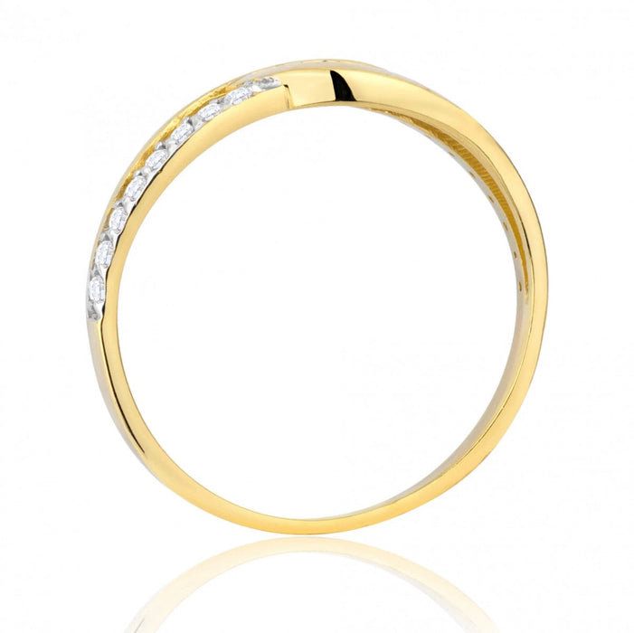 Inel Împletit Aur 8K cu Zirconii