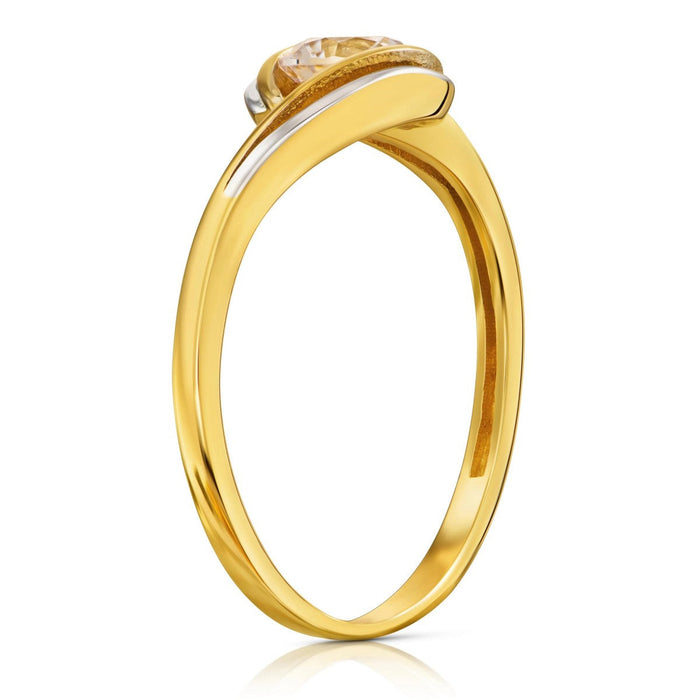 Inel cu Piatră Albă Aur 8K - Eleganță Subtilă