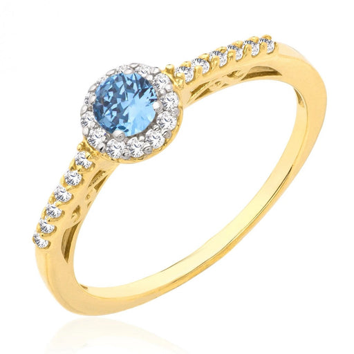 Inel Aur 8K cu Circoniu - Design Două Inimi