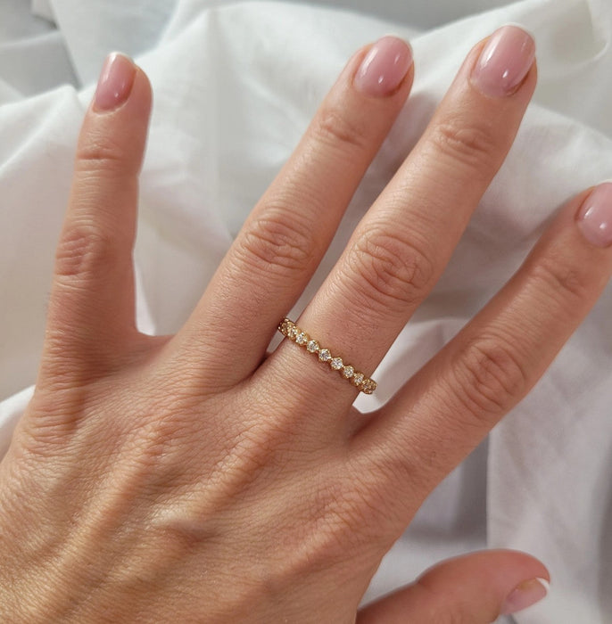 Inel Aur 8K cu Zirconii Strălucitoare