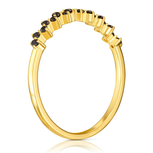 Inel Aur 8K cu Zirconii Negre - Eleganță Definită