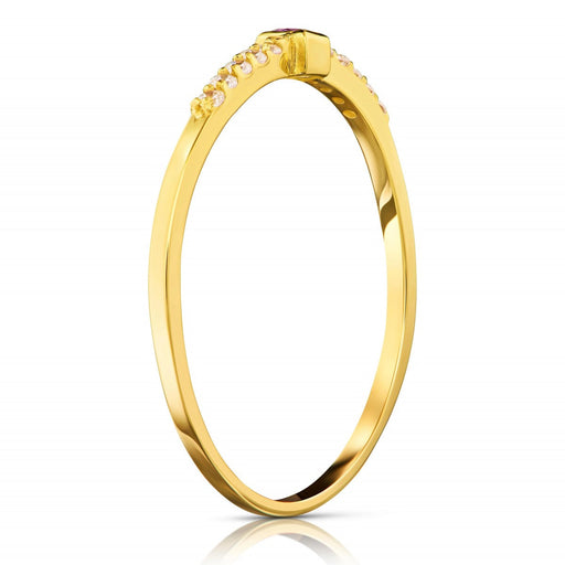 Inel Aur 8K cu Piatră Violetă - Eleganță Subtilă