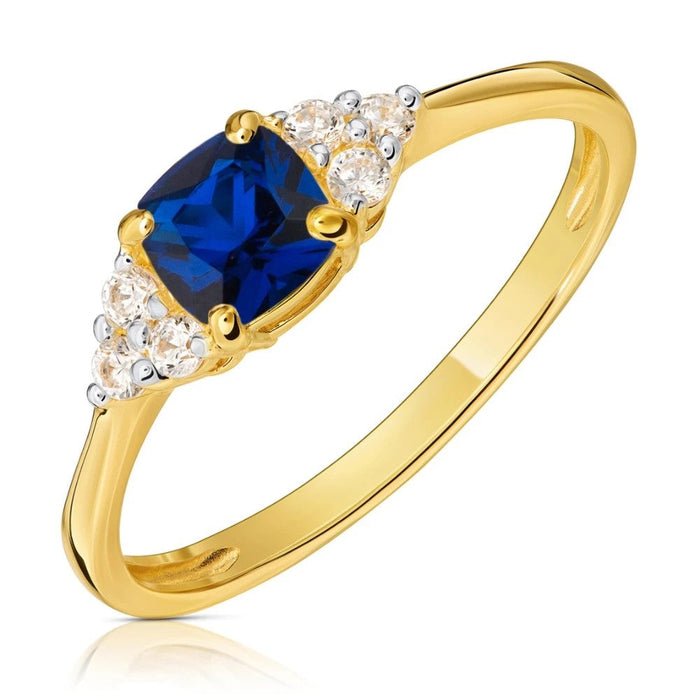 Inel Aur 8K cu Piatră Albastră – Eleganță Subtilă