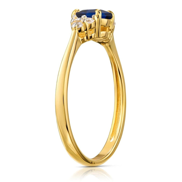 Inel Aur 8K cu Piatră Albastră – Eleganță Subtilă