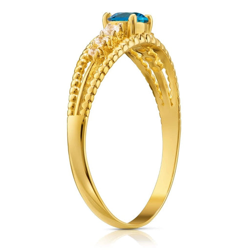 Inel Aur 8K cu Zirconiu și Design Unic