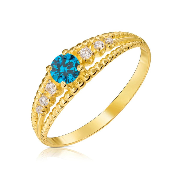 Inel Aur 8K cu Zirconiu și Design Unic