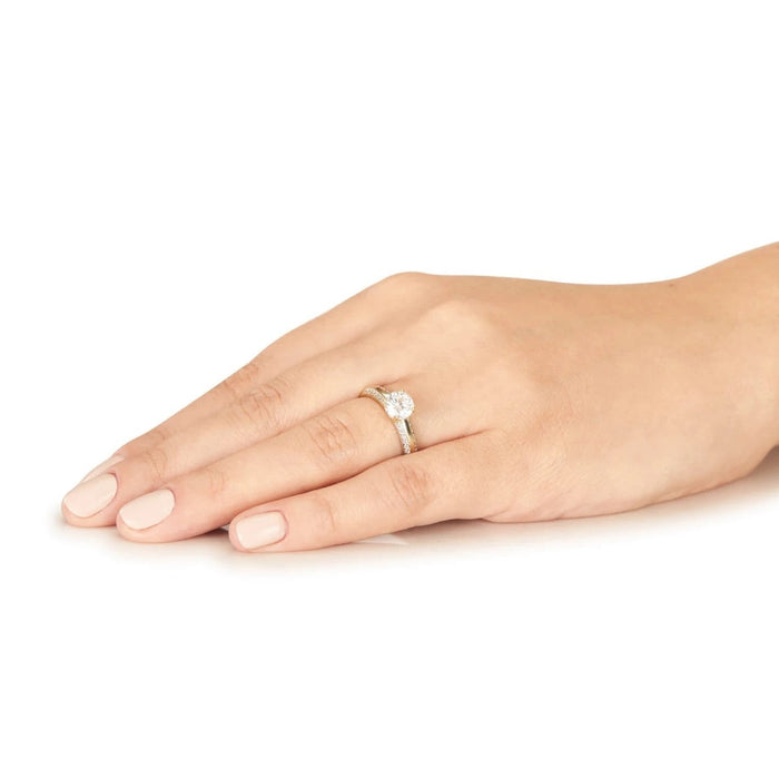 Inel de Logodnă Aur 8K cu Zirconiu Strălucitor