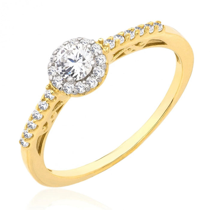 Inel de Logodnă Aur 8K cu Zirconiu Alb - Eleganță Eternă