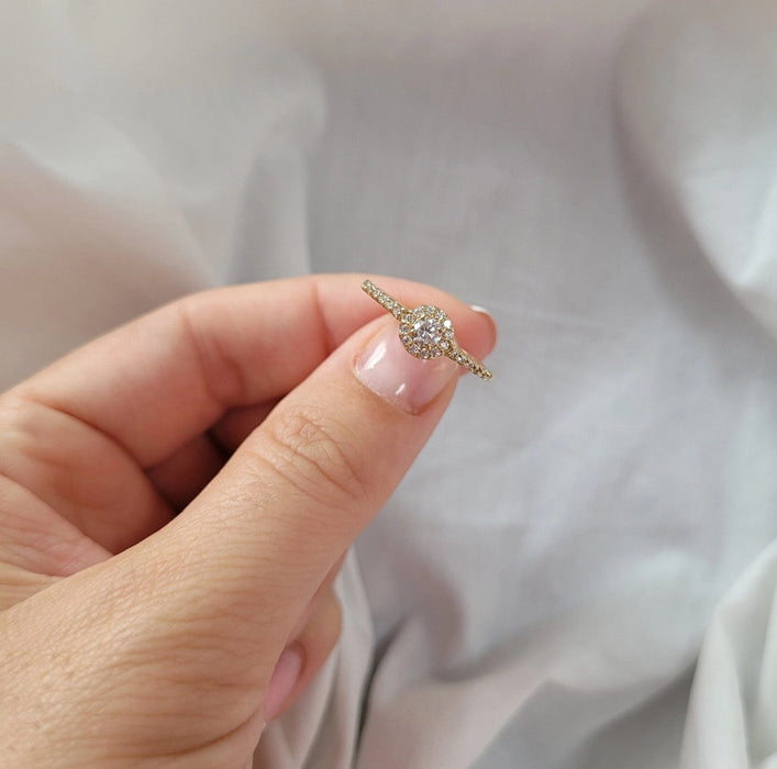 Inel de Logodnă Aur 8K cu Zirconiu Alb - Eleganță Eternă