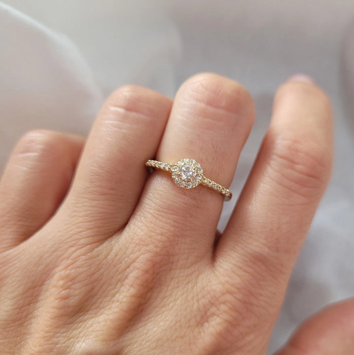 Inel de Logodnă Aur 8K cu Zirconiu Alb - Eleganță Eternă