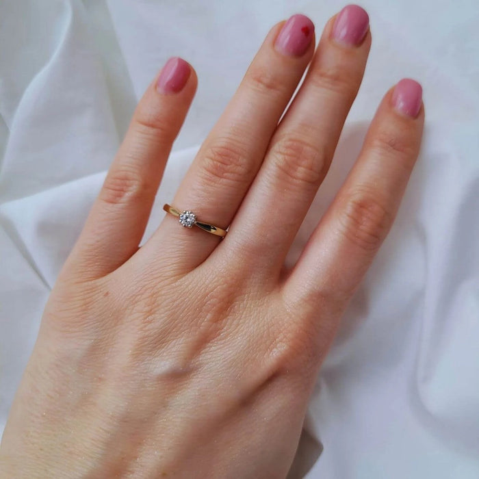 Inel de Logodnă Aur 8K cu Zirconiu - Eleganță Eternă