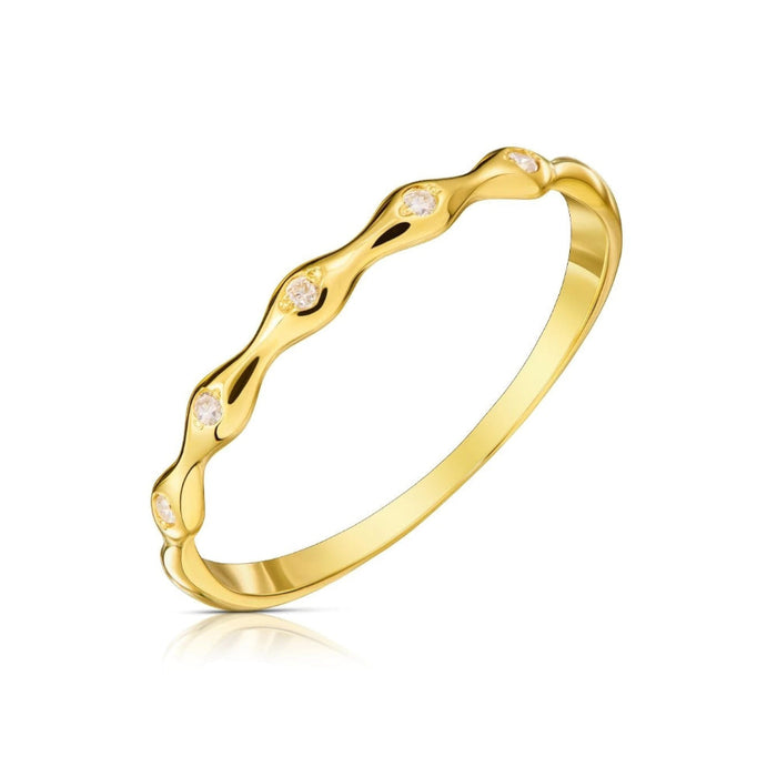 Inel Aur 8K Cu Zirconiu și Design Delicat
